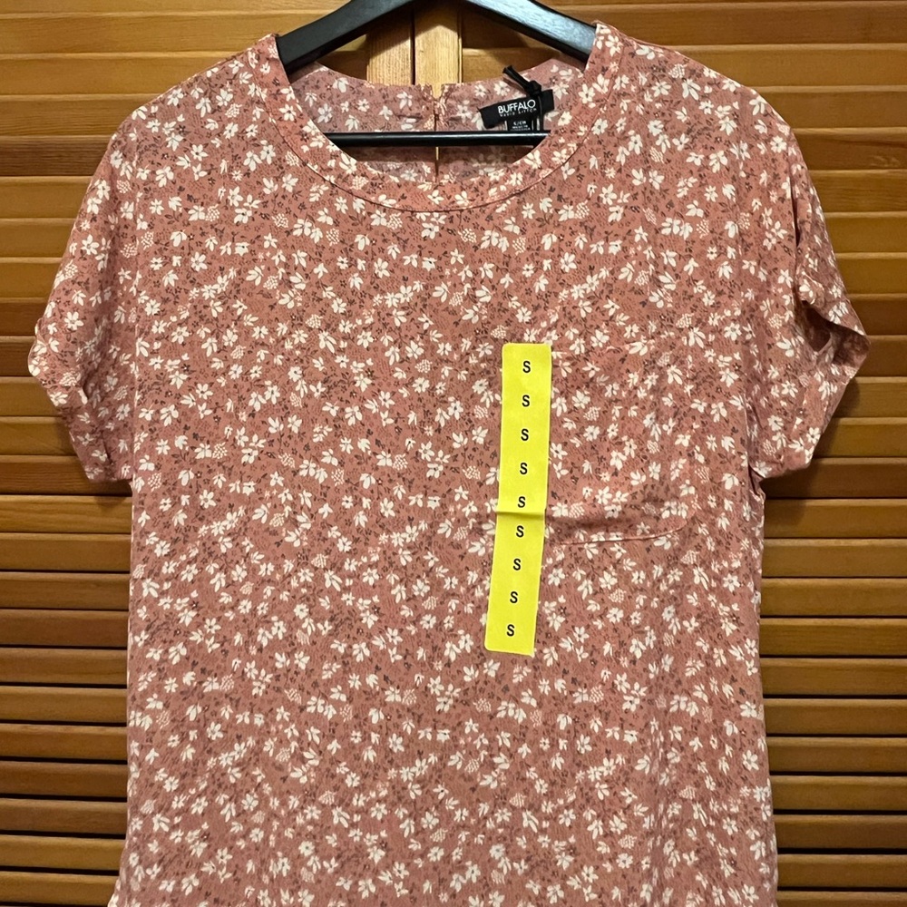 Buffalo David Bitton Peach Short Sleeve Blouse